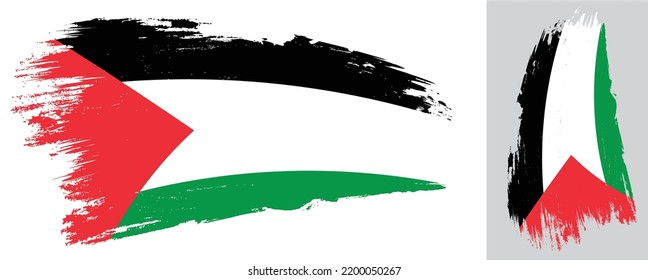 Best Palestine colorful grunge texture flag design set