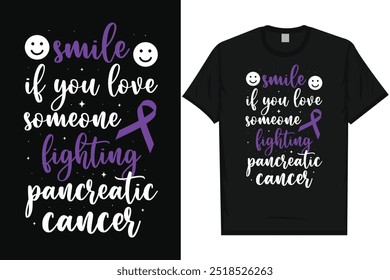 Best pancreatic cancer awareness fighting against pancreatic cancer stronger than cancer i wear purple for dad i wear purple mom typography graphics tshirt design