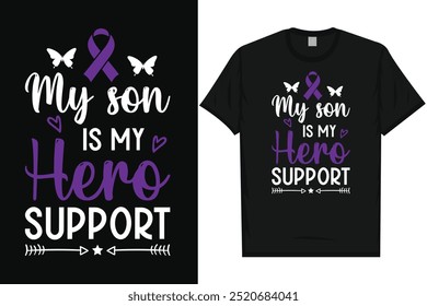 Best pancreatic cancer awareness fighting against pancreatic cancer stronger than cancer i wear purple for dad i wear purple mom typography graphics tshirt design