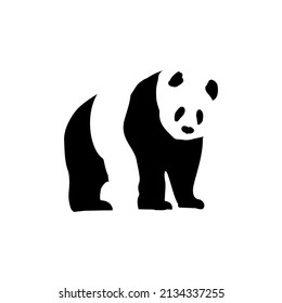 The Best Panda Silhouette Image With White Background. Can be used as website and app icons that reflect pandas, such as products about pandas, or panda galleries.