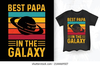 Mejor Papel en la Galaxy Retro Vintage Dad Adoran el diseño de camisetas del Día del Padre