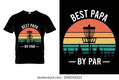 Best Papa by Par Funny Golf T-Shirt Design Golf Turnier Silhouette T-Shirt Design Vektor, Poster oder Vorlage