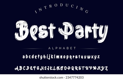 Tipo de letra, alfabeto, tipo de letra, tipografía del mejor estilo vectorial de la Parte. Swatches globales.
