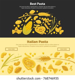 Best pasta made of organic ingredients promotional posters.
