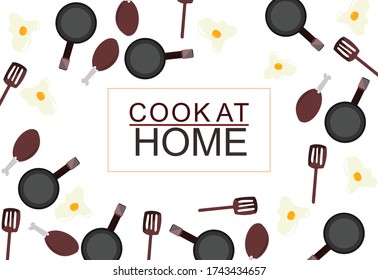 The Best Pattern for Breakfast with cooking utensils and food