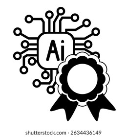 Melhor desempenho ou símbolo de realização, excelência em inteligência artificial