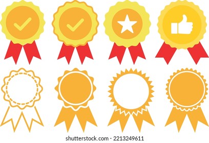 Best Performance Best Seller Ribbons Icons (Editable file) - Vector Illustration