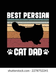 best persian cat dad cat t shirt vector silhouette file 