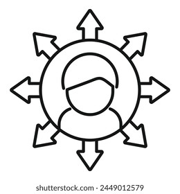 Best person coping skills icon outline vector. Work hard business. Tension strategies
