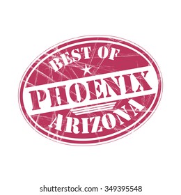 Best of Phoenix grunge rubber stamp against white background