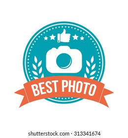 Best Photo Round Banner Badge