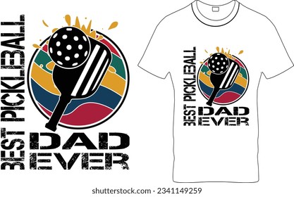  Mejor Papá De Pickleball Siempre - Diseño De Camisas Retro Vintage