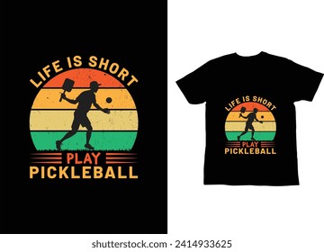 Best pickleball t-shirt design paddle vector t-shirt  vector  bundle, pickleball shirt 