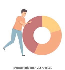 Best pie chart icon cartoon vector. Cost unit. Time marketing