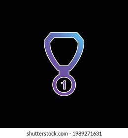 Best Place Medal Necklace blue gradient vector icon