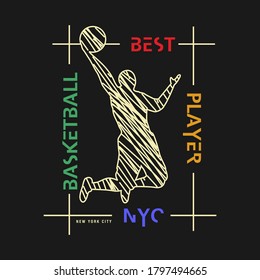 best player basketball. NYC. vector graphic design
