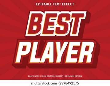 best player editable text effect template use for business brand and logo design