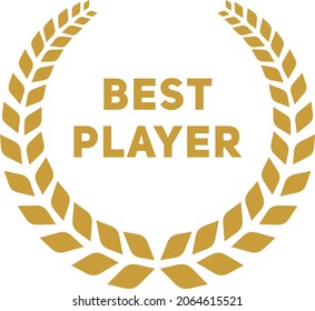 Best player golden emblem. Laurel leaves badge