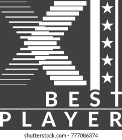  Best player. T-shirt graphics. 