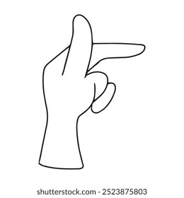 best popular black outline hand love gesture