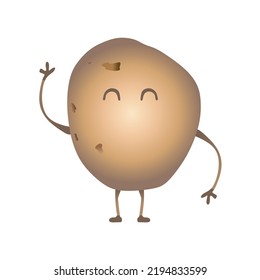 El mejor vector de caracteres de papa. Estilo de diseño kawaii semirealista. Idóneo para muchos fines.