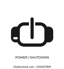 The best Power or Shutdown icon vector. Symbol illustration in unique trendy style. From Computer Operating System icons theme collections. Suitable for many purpose.