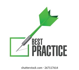 best practice approval check dart sign concept illustration design graphic