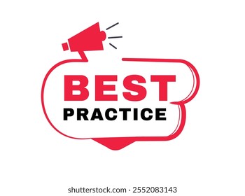 Best practice badge, label icon flat style isolated for Advertising, Promo, banner vector template or web element.
