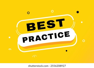 Best practice banner yellow colour template and label design. Vector element set design.