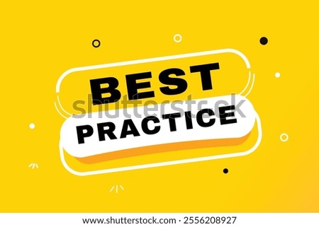 Best practice banner yellow colour template and label design. Vector element set design.