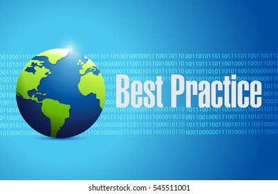 best practice binary globe sign concept illustration design graphic