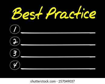 Best Practice blank list, business concept