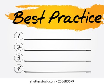 Best Practice Blank List, vector concept background