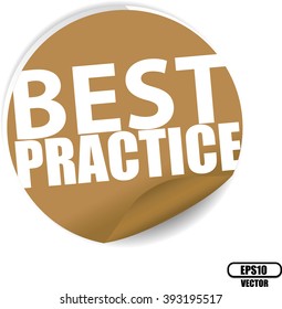 Best practice brown Label, Sign, stickers and symbol -Vector Illustration