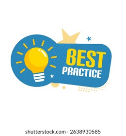  best practice — colorful vector sticker, label, badge vector illustration
