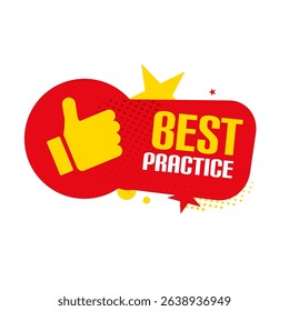 best practice — colorful vector sticker, label, badge vector illustration