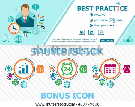 Best practice concepts and abstract cover header background for website design. Horizontal advertising business banner layout template