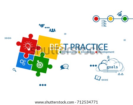Best practice creative puzzle concept vector illustration 