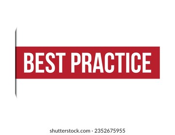 best practice red banner design vector illustration