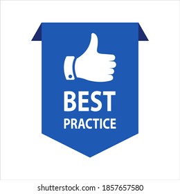 Best practice ribbon banner on white background