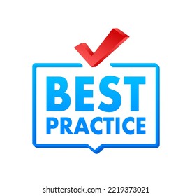 Best practice sign, label. Vector stock illustration.