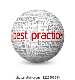 BEST PRACTICE vector word cloud on sphere