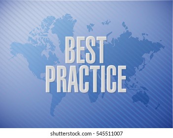 best practice world map sign concept illustration design graphic