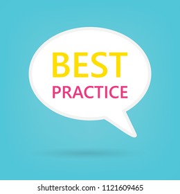 best practice written on speech bubble- vector illustration