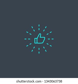 Best Practices Concept Blue Line Icon. Simple Thin Element On Dark Background. Best Practices Concept Outline Symbol Design. Can Be Used For Web And Mobile UI/UX