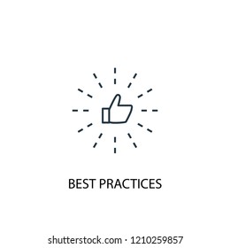 Best Practices Concept Line Icon. Simple Element Illustration. Best Practices  Concept Outline Symbol Design. Can Be Used For Web And Mobile UI/UX