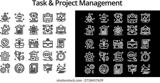 Conjunto de Ícones de Práticas Recomendadas, Padrões de Diretrizes de Workflow e Ícones de Vetor Sólido de Desempenho