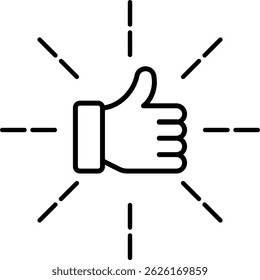 Best practices icon. thumbs up icon on a white background. flat design in trendy style. Vector illustration