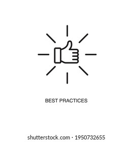 Best practices simple thin line icon vector illustration - Shutterstock ID 1950732655