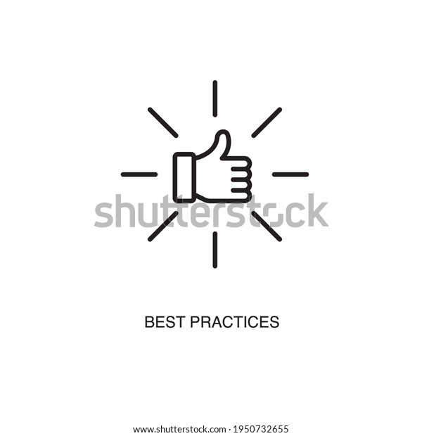 Best\
practices simple thin line icon vector\
illustration